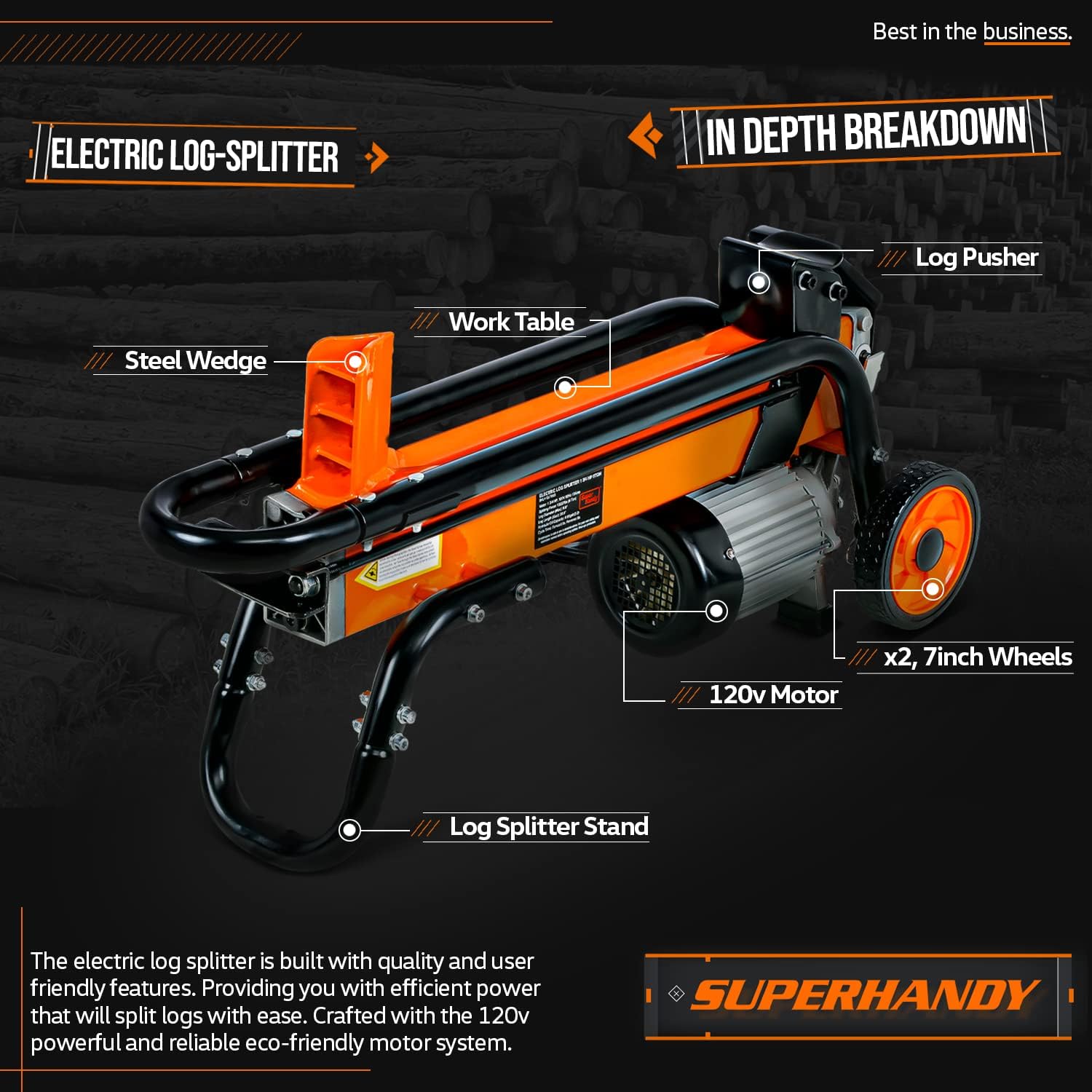 6.5 ton electric log splitter sale